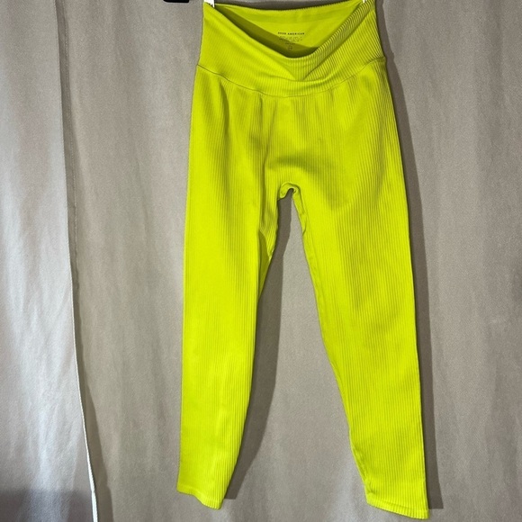 Good American Seamless Ribbed High Waist Legging - Size 3/4 (L/XL) in Lemon Lime - Picture 7 of 14